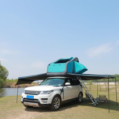 Roof Top Tent: Portable inflatable family camping tent featuring a skylight, offering sun protection, wind resistance, and waterproofing.