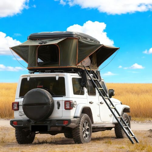 Hard-Shell Roof Top Tent: A versatile 4-season tent combining waterproof, windproof, UV-resistant, and light-blocking privacy features.